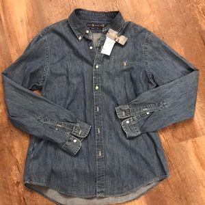 NWT Ralph Lauren polo denim shirt slim fit XL
